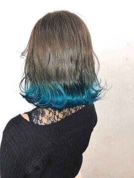 ソース ヘア アトリエ 京橋(Source hair atelier) 【SOURCE】裾カラーエメラルド