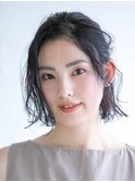 三軒茶屋_ミディアム_黒髪_ブラック_ナチュラル_アレンジ_セット