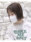 Moana【八重瀬】#ミニボブ#毛先カラー#ベージュ#20代30代40代
