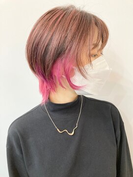 ラフ 原宿(L.a.a.g.f harajuku) ピンク インナーカラー@原宿