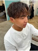 マッシュパーマ/ハイトーンカラー/前髪パーマ