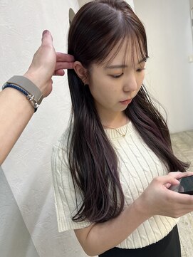 アスラン(ASLAN) 【aslan】顔周りカット/パープルカラー/インナーカラー