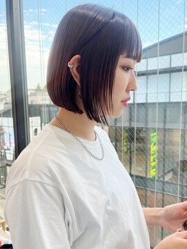 ロンド ボーイ 表参道(Lond BOY) 似合わせカット×縮毛矯正ボブ顔周りレイヤーカット[表参道]