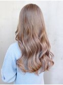 ロング顔周りレイヤー韓国ヘア美髪_ba373811