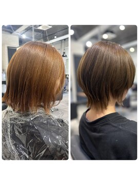 ジーナ 博多(Zina) ショートレイヤー/オリーブベージュ