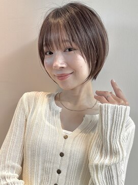 ミィ 浦和(mee) 透明感カラー ボブ 前髪 ショート カラー ブリーチ&ダブルカラー
