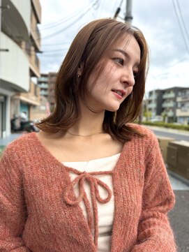 クラン(Chlan) 大人可愛い小顔ココアベージュ髪質改善カラー