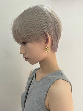 サンクマーケット 渋谷(cinq MARKET) 渋谷ブリーチカラーハイトーンショートカットホワイトカラー韓国