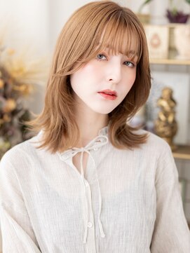 カバーヘア ブリス 志木南口駅前店(COVER HAIR bliss) インナーカラーベージュゴールドくびれミディc7志木20代30代40代