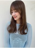 柔らかい透明感ブラウン×ナチュラルレイヤー