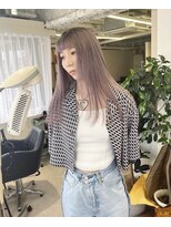 チェレ ブラン 堺東店(Chere brun) ラベンダーグレージュ×レイヤーカット×ブリーチカラー