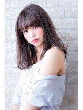 エルデ ナインズ ヘアー スタンド 川口店(elde 9's HAIR STAND) ◎デザインカラー厚めバングローライトスリークボブ