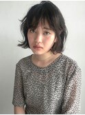 大人可愛い無造作外ハネひし形くびれボブ