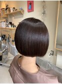 【大人かわいい】切りっぱなしボブ 小顔ストレートボブ