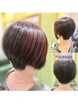ディーリンク 南橋本店(HAIR MAKE DLINK) 前下がりショートレッドブラウン