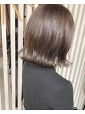 マロンブラウン_マロンベージュ Aラインボブ かきあげ