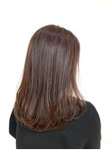 大人かわいい艶髪ロングレイヤー毛先ワンカール