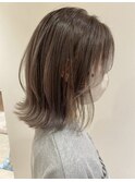 切りっぱなしボブ×ホワイト系ブラウンカラー★中村大輔