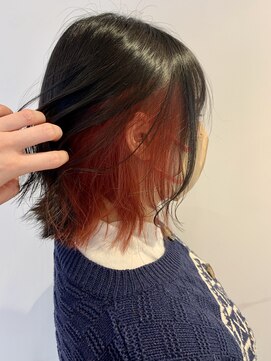 アズールサン 草加西口店(azule-sun) インナーカラー レッド,美肌カラー,韓国ツヤカラー[草加駅]