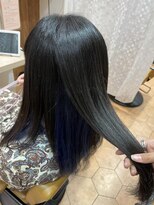 アズールサン 草加西口店(azule-sun) インナーカラー　青系　ワンレングス