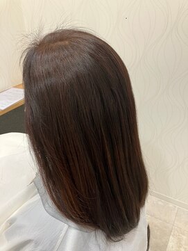 ヘアーカルチャー おゆみ野店(HAIR CULTURE) 白髪染めカラーペインター大人可愛いセミロングブラウンカラー
