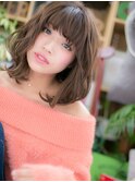 大人かわいいゆるふわオンブレ小顔ボブパーマc5大宮20代30代40代