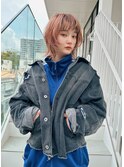 ボブウルフレイヤーピンクオレンジベージュ