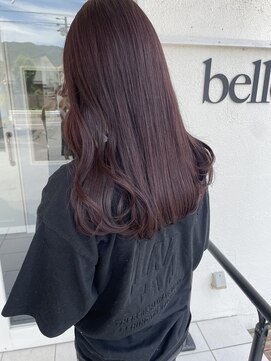 ベル バイ マグ 諏訪店(belle by Mag) 20代30代大人かわいいピンクモカベージュ セミロングヘア 小顔