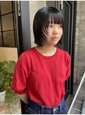 レイヤーボブ/顔まわりカット/切りっぱなしボブ/20代