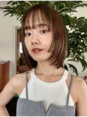 ストレートボブ　切りっぱなしボブ　顔まわりレイヤー