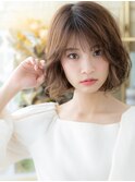 Aラインボブ外国人風小顔イヤリングカラーTb9大宮20代30代40代