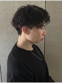メンズナチュラルセンターパートシャドウパーマ質感重視ケア