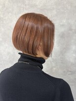 ブレス 横浜(bless)&nbsp;オレンジカラー　刈り上げボブ　大人ボブスタイル
