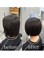 ヘアサロン ドットプラス 町田店(dot. plus) ぱつっとミニボブ/切りっぱなしボブ/縮毛矯正ボブ