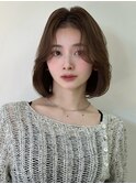 顎下韓国ボブ前髪なし小顔顔まわりレイヤーカットタンバルモリ