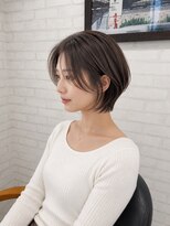 アース 大分森町店(HAIR&MAKE EARTH)&nbsp;丸みショート×透け感ベージュ