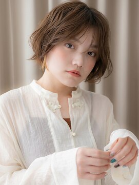 カバーヘア ブリス 大宮西口(COVER HAIR bliss) ミルクブラウンブリーチなし立体感大人ショートヘア20代30代W