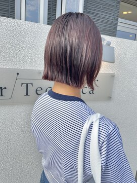 ヘアー テクニカ(hair Technica) ピンク×切りっぱなしボブ！