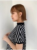 ニュアンスボブヌーディーベージュインナーカラーボブ