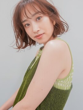 ジーテ 渋谷(gite) ふわっとボブ オレンジベージュ/渋谷/髪質改善