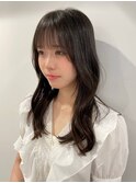 シースルーバング 顔まわりレイヤーカット 韓国ヘア