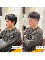 カルナ バイ エルモ(calna by ELMO)&nbsp;スーツ短髪ツーブロック束感モテる黒髪シークレットパーマ流行