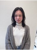 【ハクラ】ミディアム ニュアンスパーマ ゆるめパーマ レイヤー