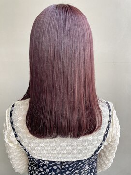 ヘアー アイス 御器所本店(HAIR ICI) ピンクパープル秋カラーツヤカラー暖色系カラー髪質改善