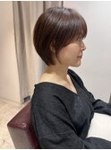 *滝田*秋色マロンブラウンショートボブカットレイヤー似合わせ