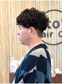 スパイラルパーマ×ツーブロック×黒髪男子 【Rotohair】