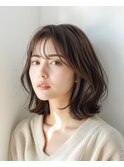 小顔外ハネボブ/白髪ぼかし/髪質改善
