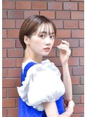 大人可愛い20代30代40代黒髪前下がりショートボブ丸みショート◎