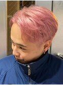 グレーベージュ レイヤーロング 前髪パーマ アッシュブラック