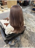 ケアブリーチミルクティーブラウンカラーレイヤーカット韓国ヘア